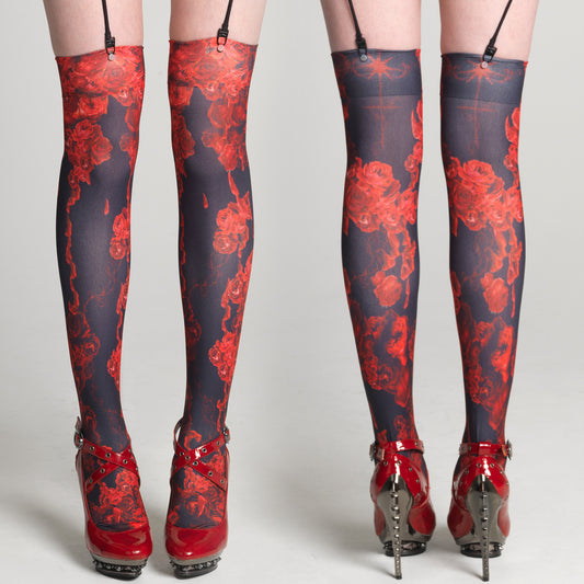 Red Bloody Rose Overknees