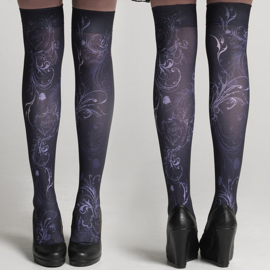 Tribal Nocturne Rose Overknees