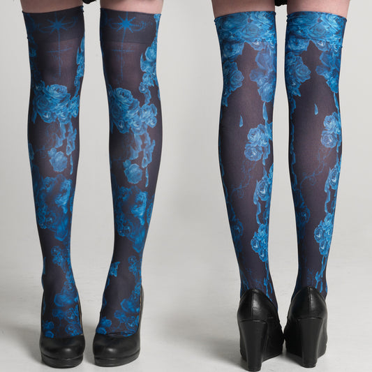 Blue Bloody Rose Overknees