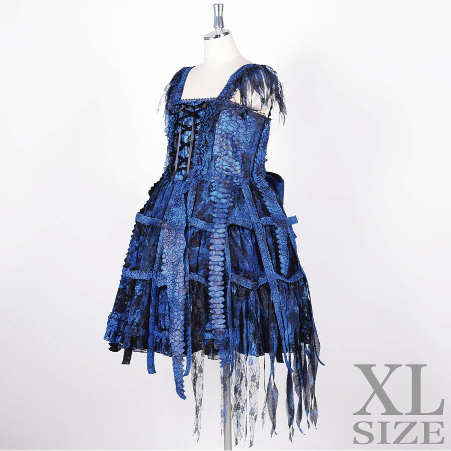 Blue Dragon Bird Cage Dress【XL Size】