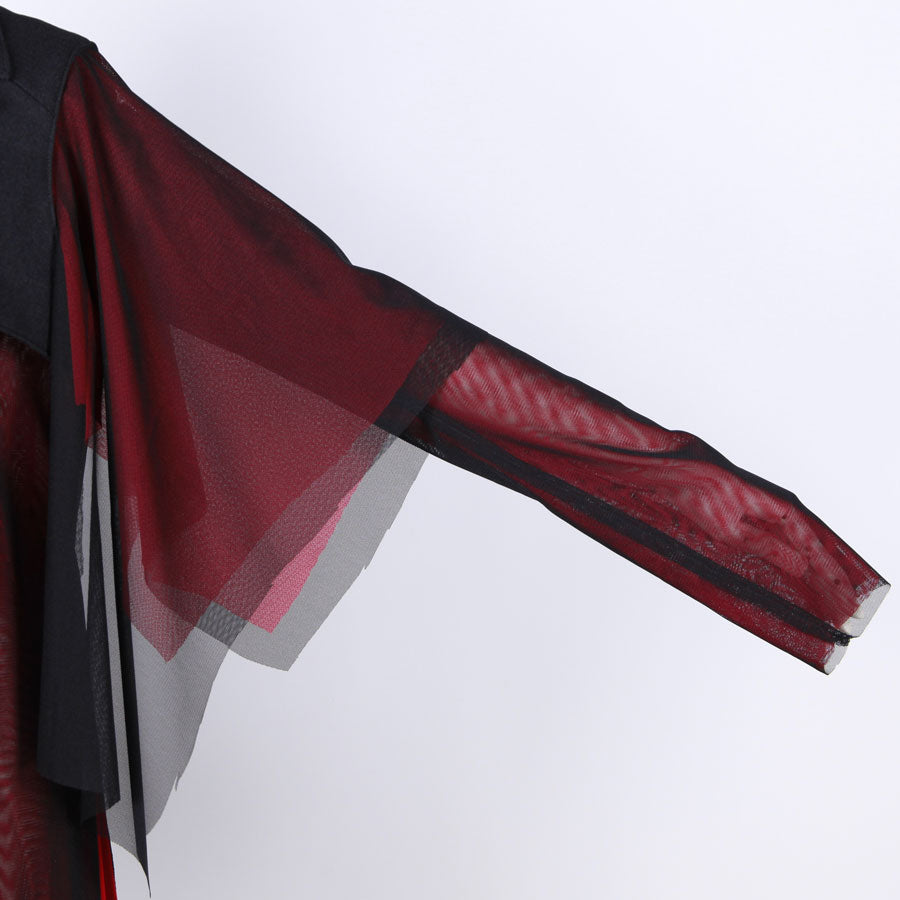 条野採菊/ Crimson Veil Layered Coat