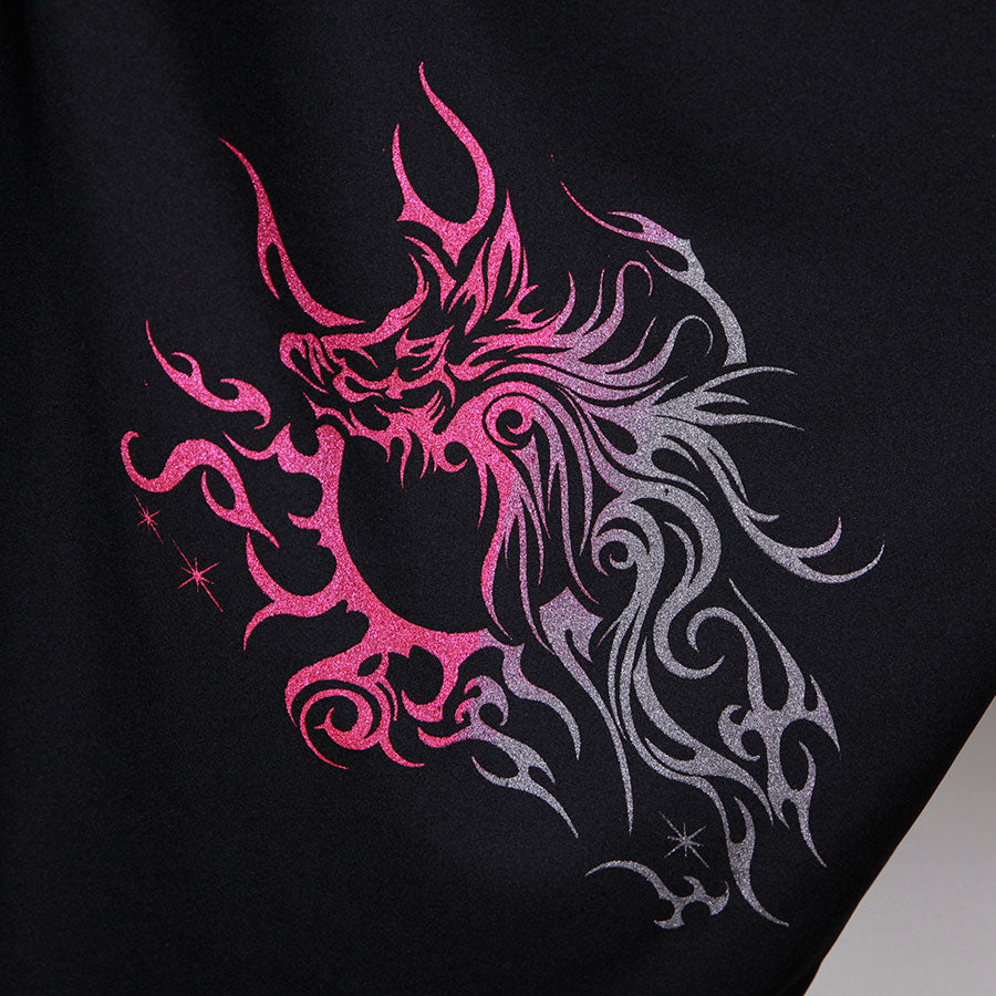 末広鉄腸/Dragon Leather Drape Sarouel Pants