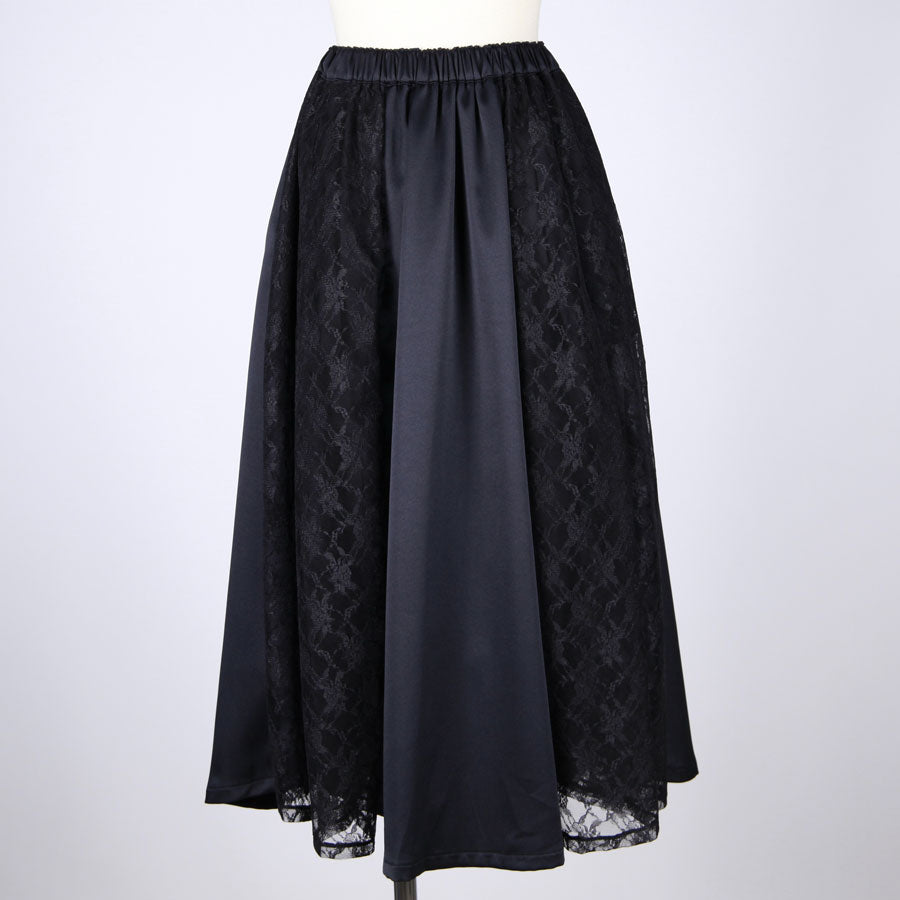 Gothic Lace Flared Maxi Skirt