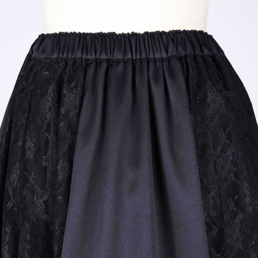 Gothic Lace Flared Maxi Skirt