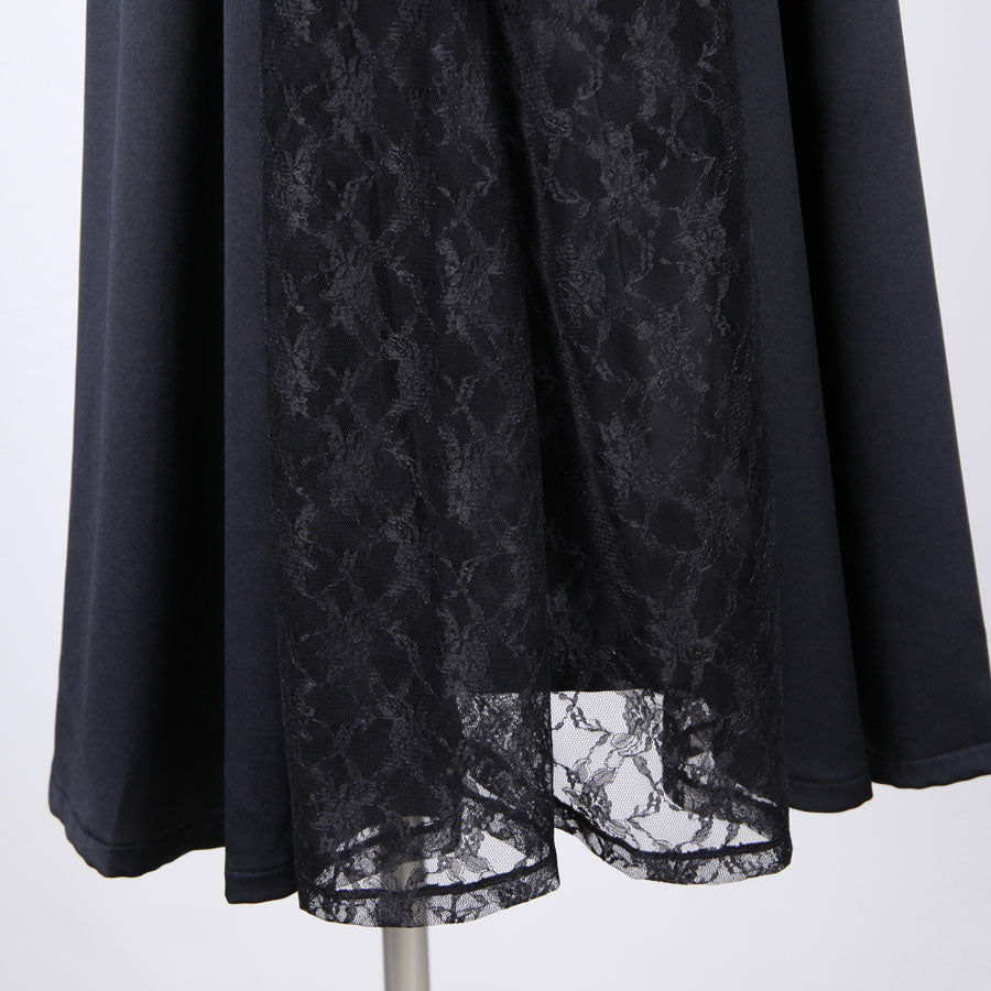 Gothic Lace Flared Maxi Skirt