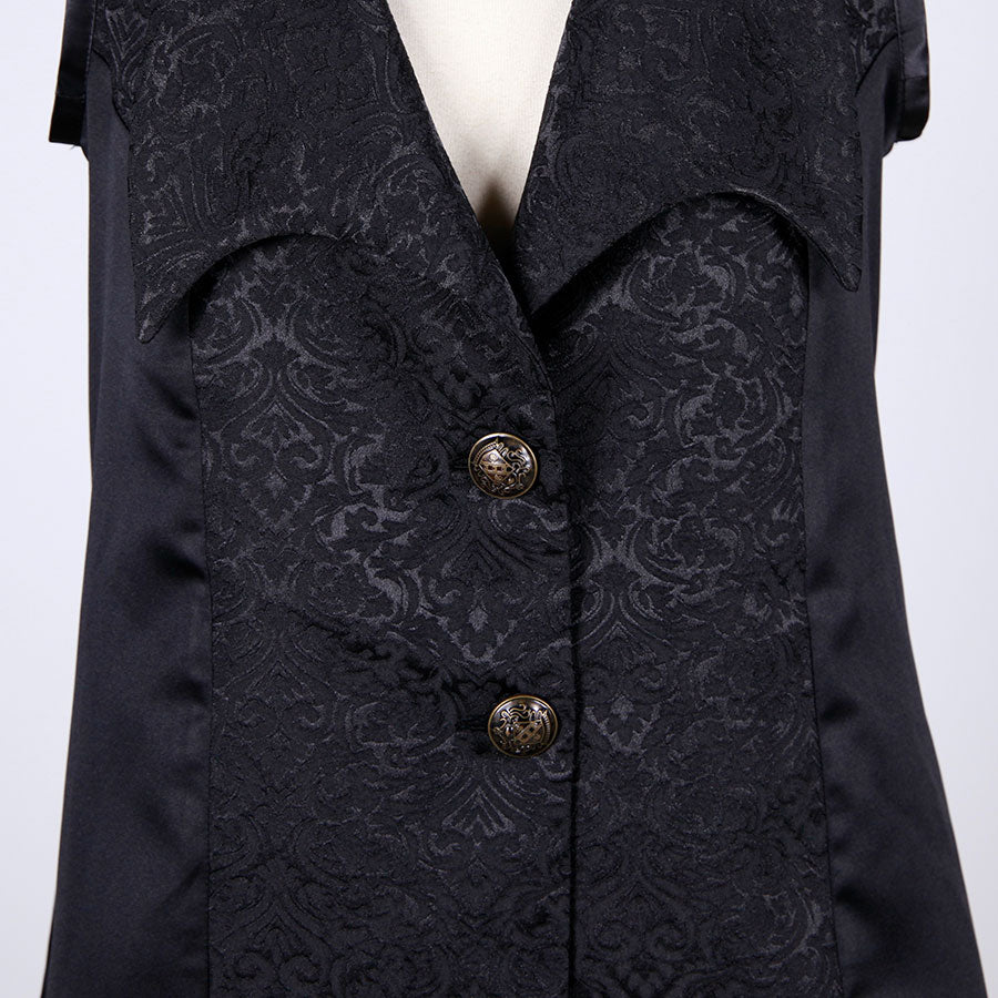 Vampire Wing Lapel Sleeveless Jacket