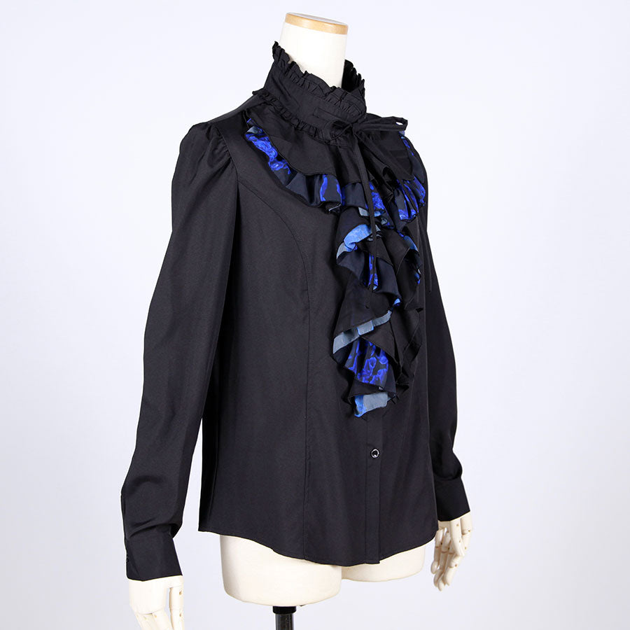 Blood Rose Ruffle Blouse(2size) / BK-BL / gothic