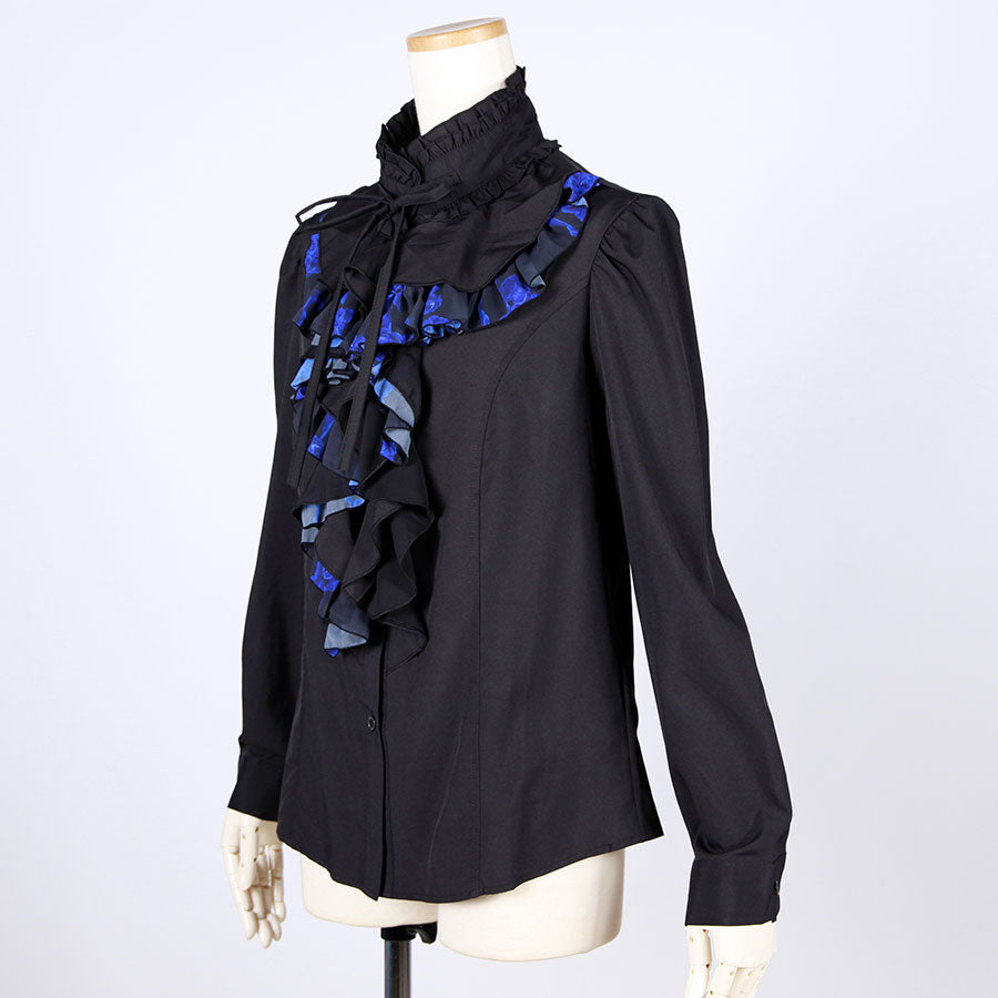 Blood Rose Ruffle Blouse(2size) / BK-BL / gothic