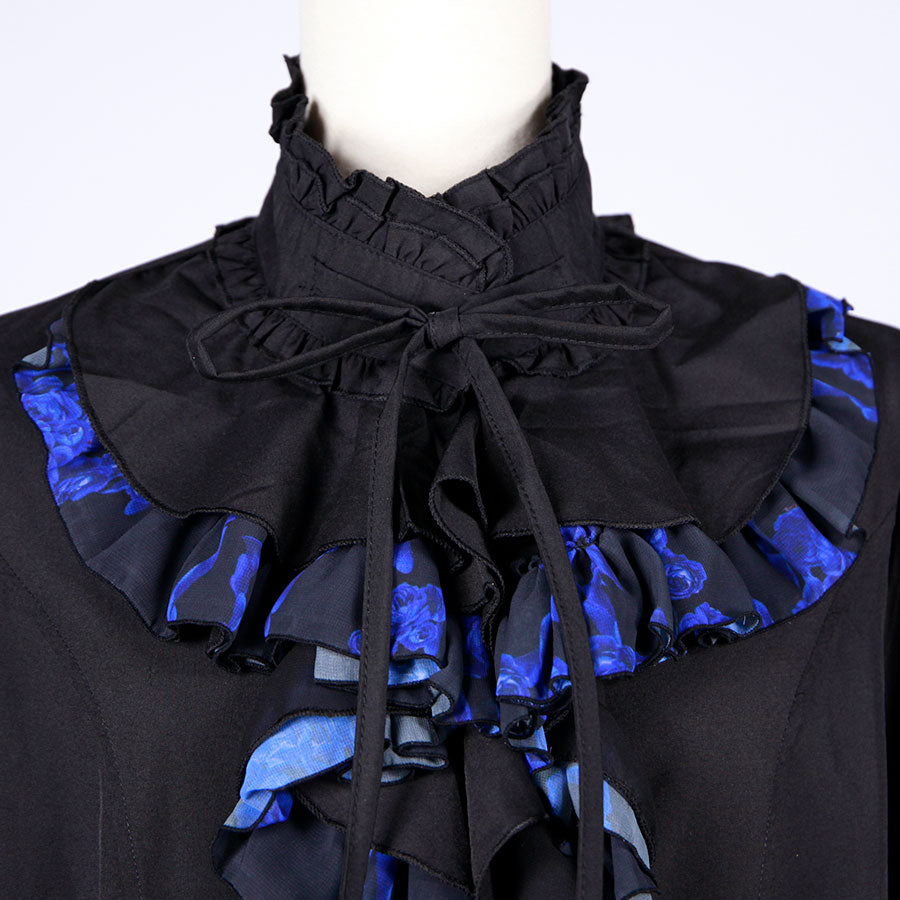 Blood Rose Ruffle Blouse(2size) / BK-BL / gothic