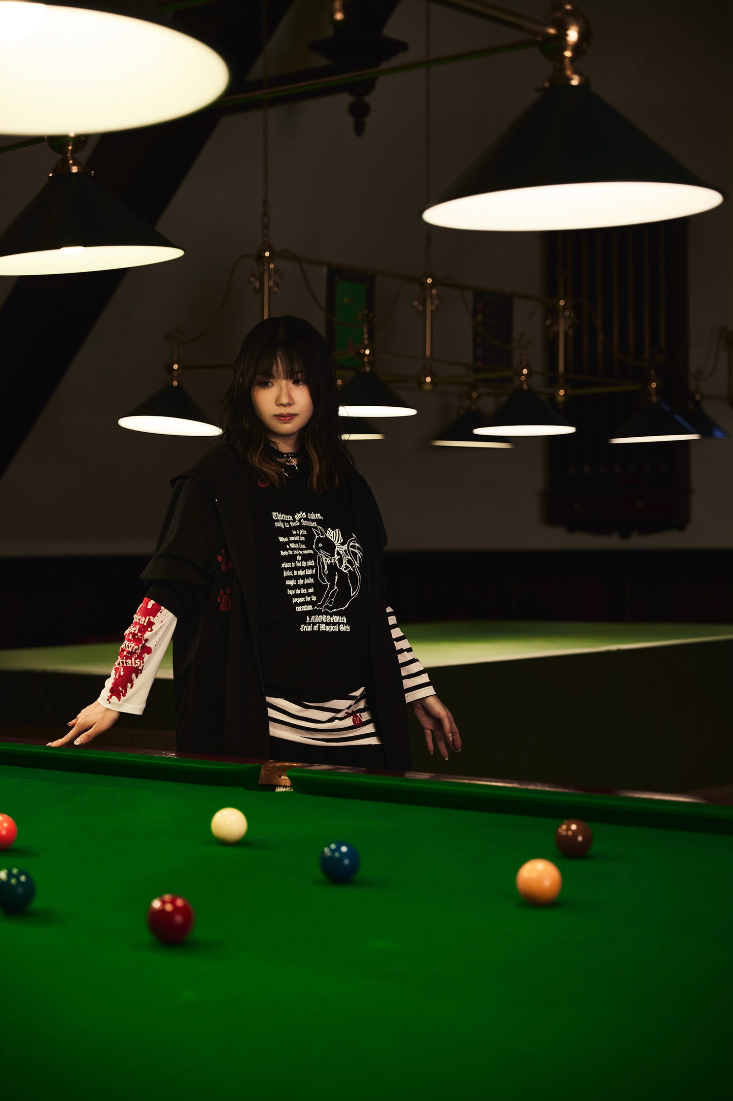 Border Gimmick Devil Cat Top