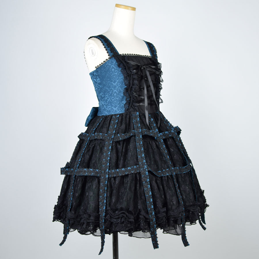 Deep Green Rose Bird Cage Dress