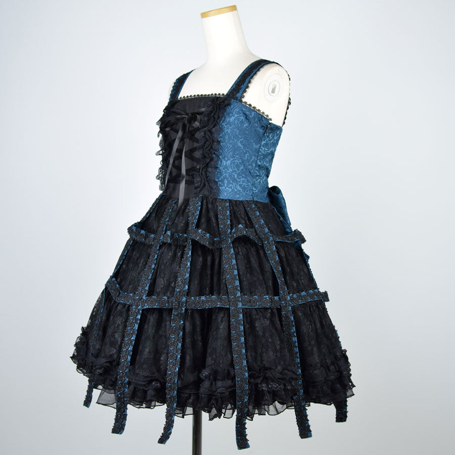 Deep Green Rose Bird Cage Dress