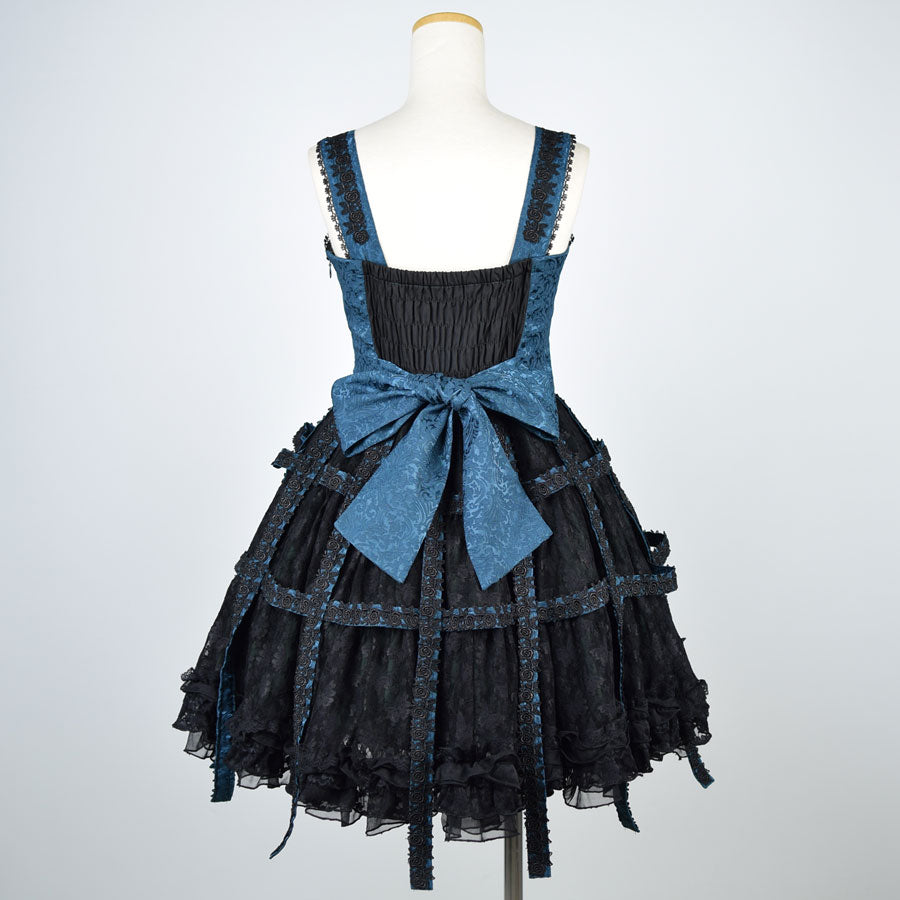 Deep Green Rose Bird Cage Dress