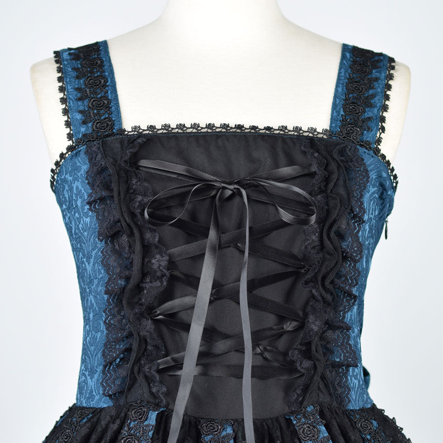 Deep Green Rose Bird Cage Dress