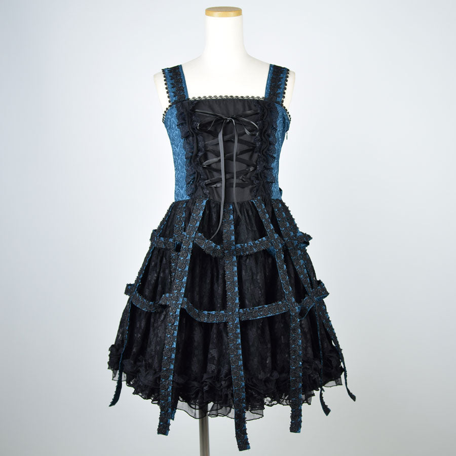 Deep Green Rose Bird Cage Dress