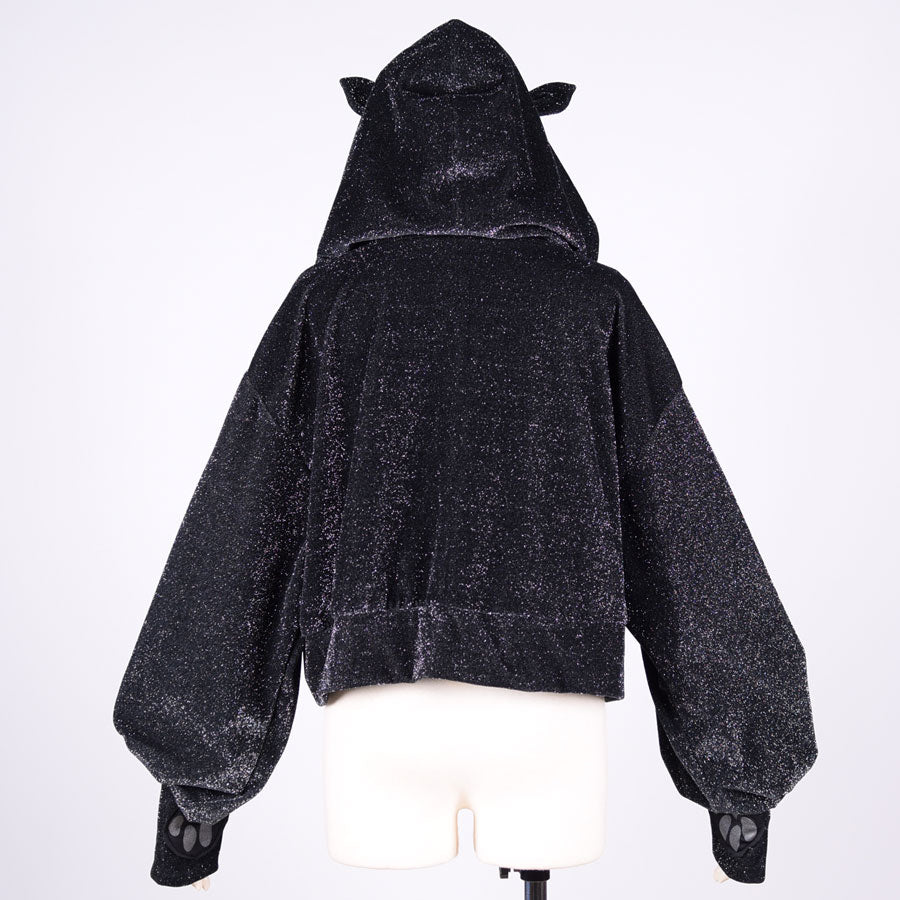 Sparkling Short Cat Ear Hoodie