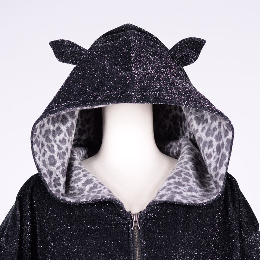Sparkling Short Cat Ear Hoodie