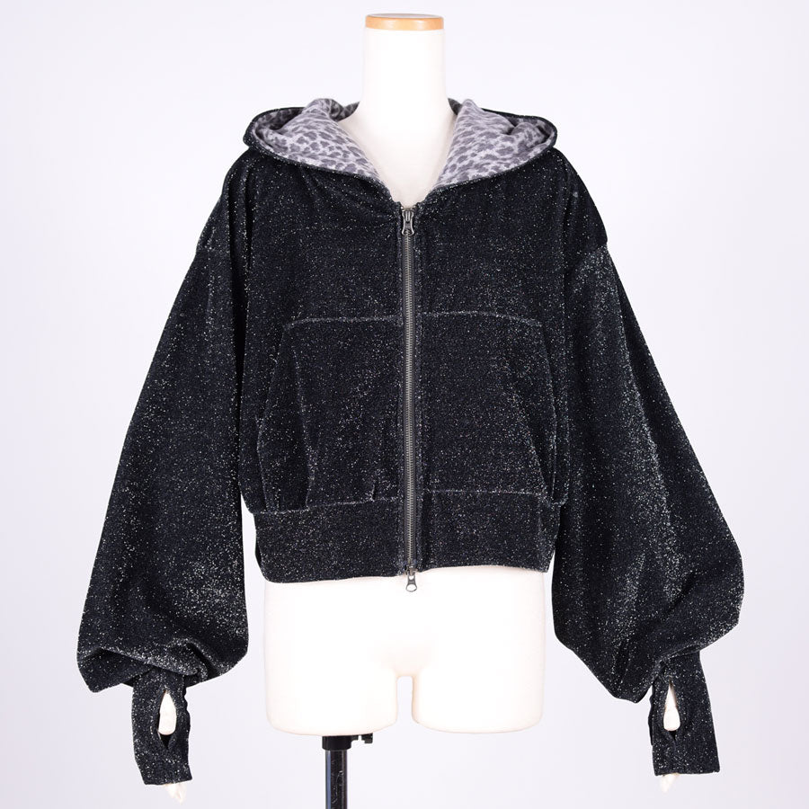 Sparkling Short Cat Ear Hoodie