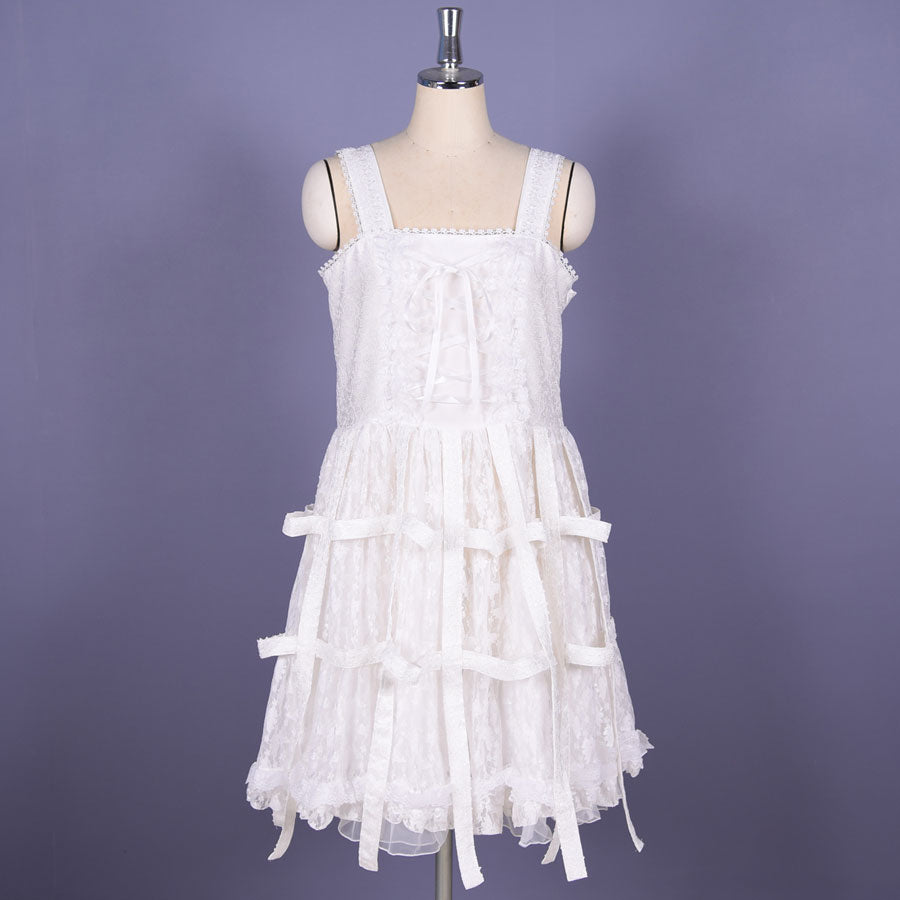 White Rose Bird Cage Dress【XL Size】
