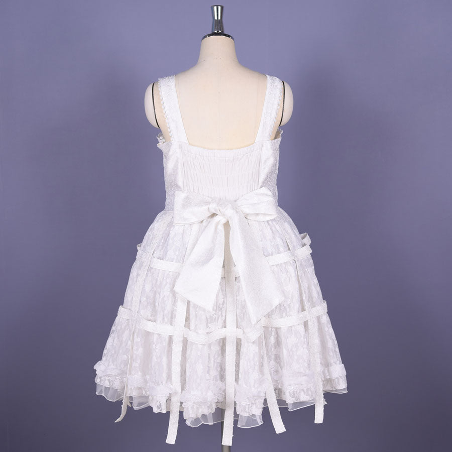 White Rose Bird Cage Dress【XL Size】