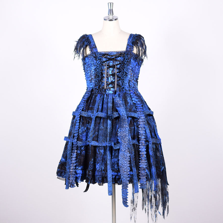 Blue Dragon Bird Cage Dress【XL Size】