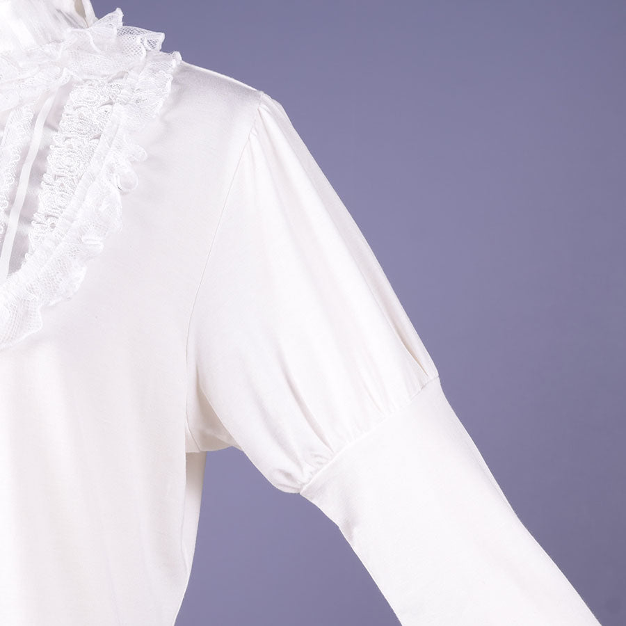 【Custom only⚠️】Classic Blouse Neck Tops / WH