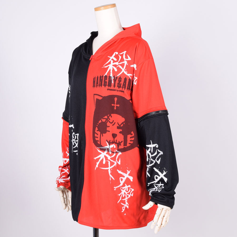 H&A Cat Ear Chaos Hoodie / BK-RD