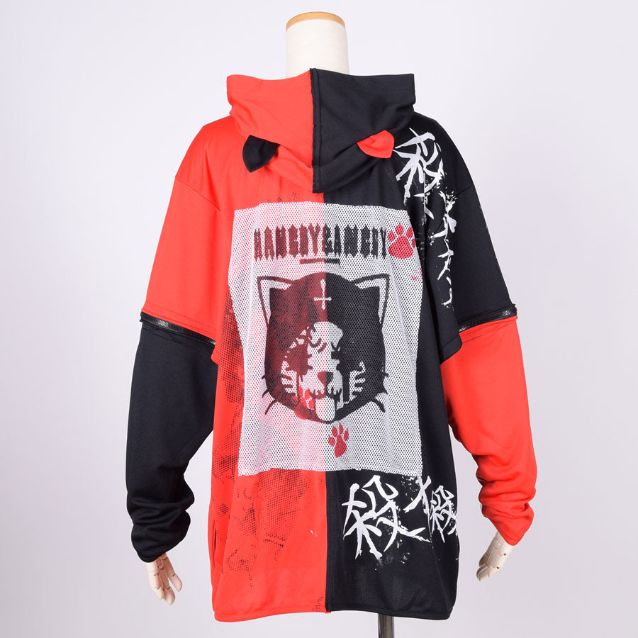 H&A Cat Ear Chaos Hoodie / BK-RD