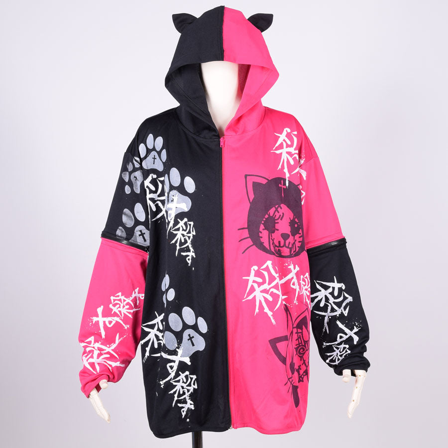 H&A Cat Ear Chaos Hoodie / BK-PK