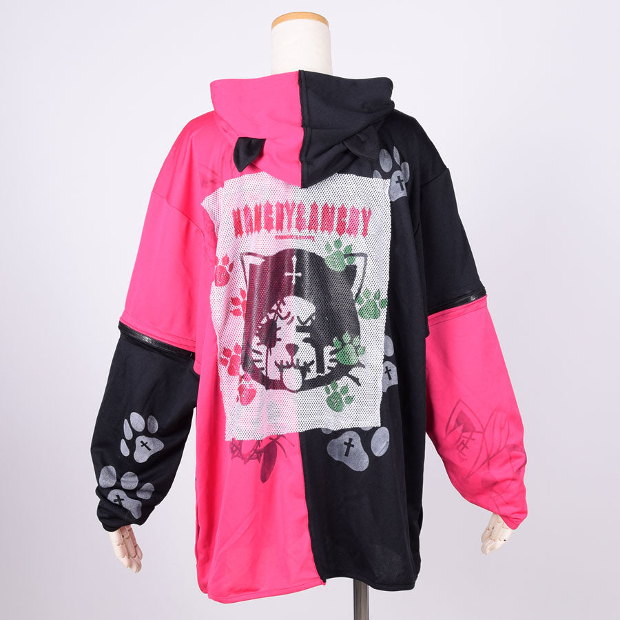 H&A Cat Ear Chaos Hoodie / BK-PK