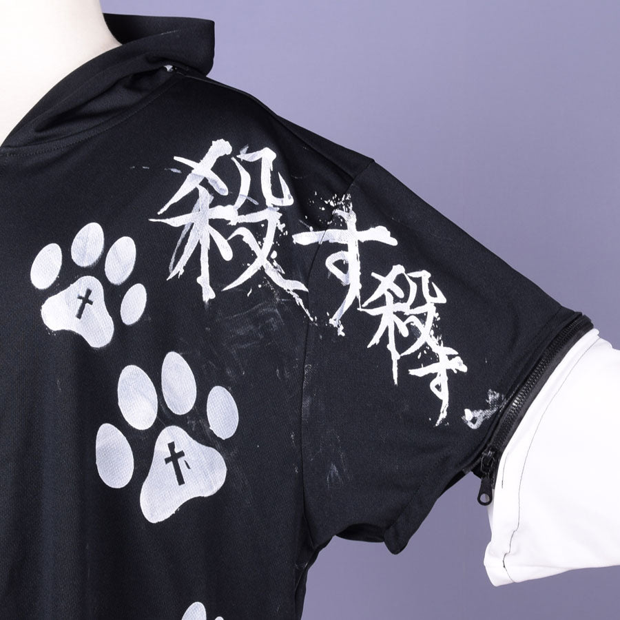 H&A Cat Ear Chaos Hoodie / WH-BK