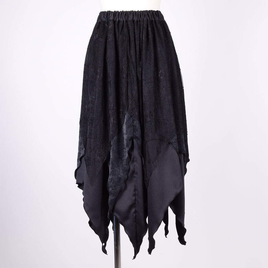Vampire Triple-Layered Damage Lace Skirt