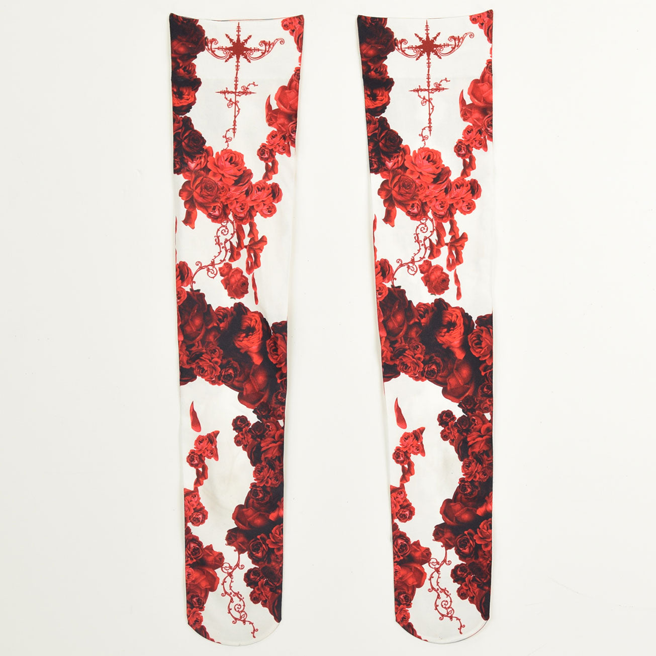 White Bloody Rose Overknees