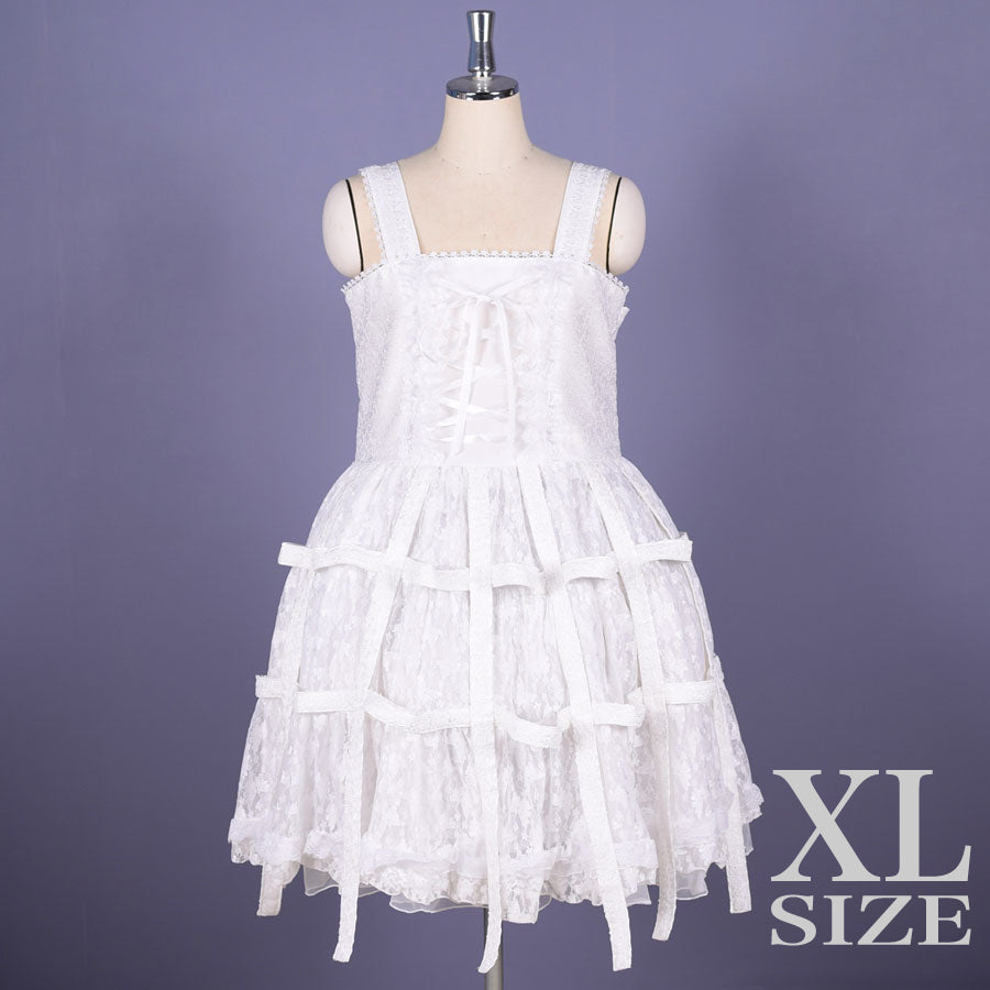 White Rose Bird Cage Dress【XL Size】