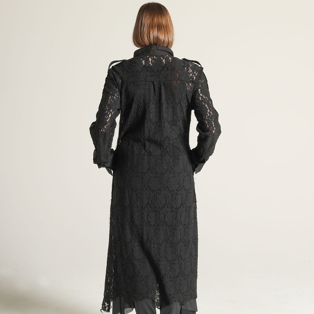 DAMAGE GAUZE LONG LACE BLOUSE