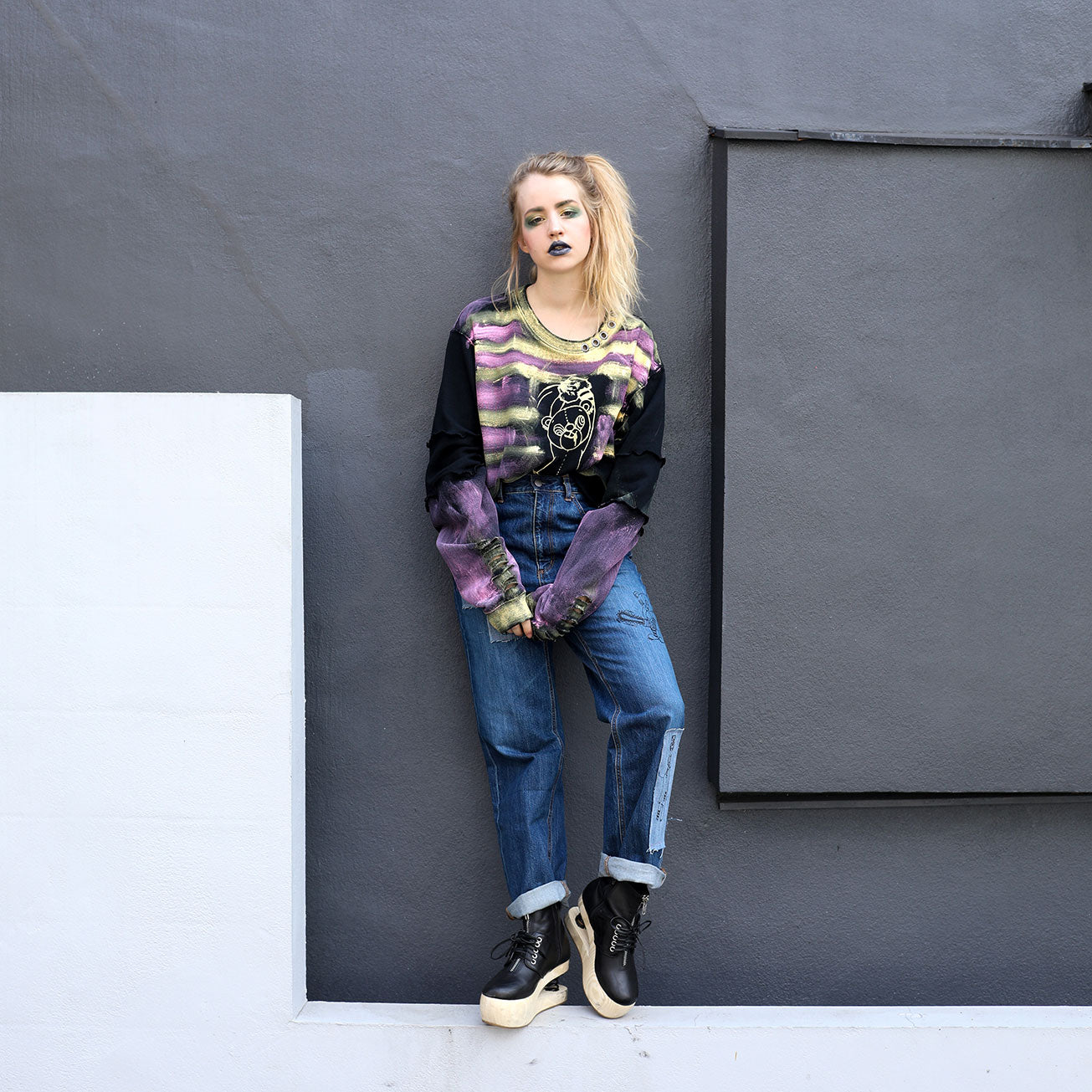 kumada-san边境艺术油漆运动衫