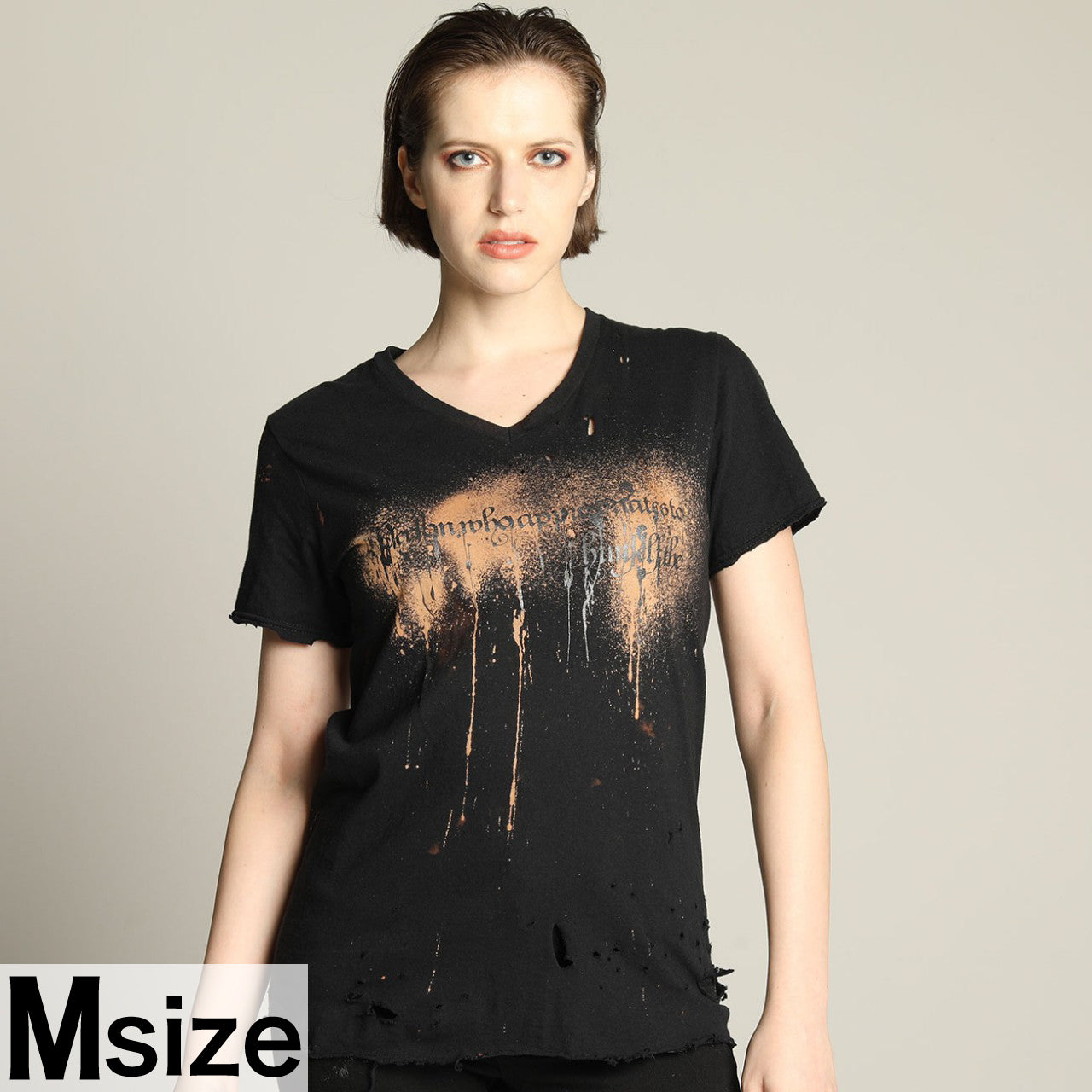 魔鬼的机翼漂白v-neck t-s(3个尺寸)