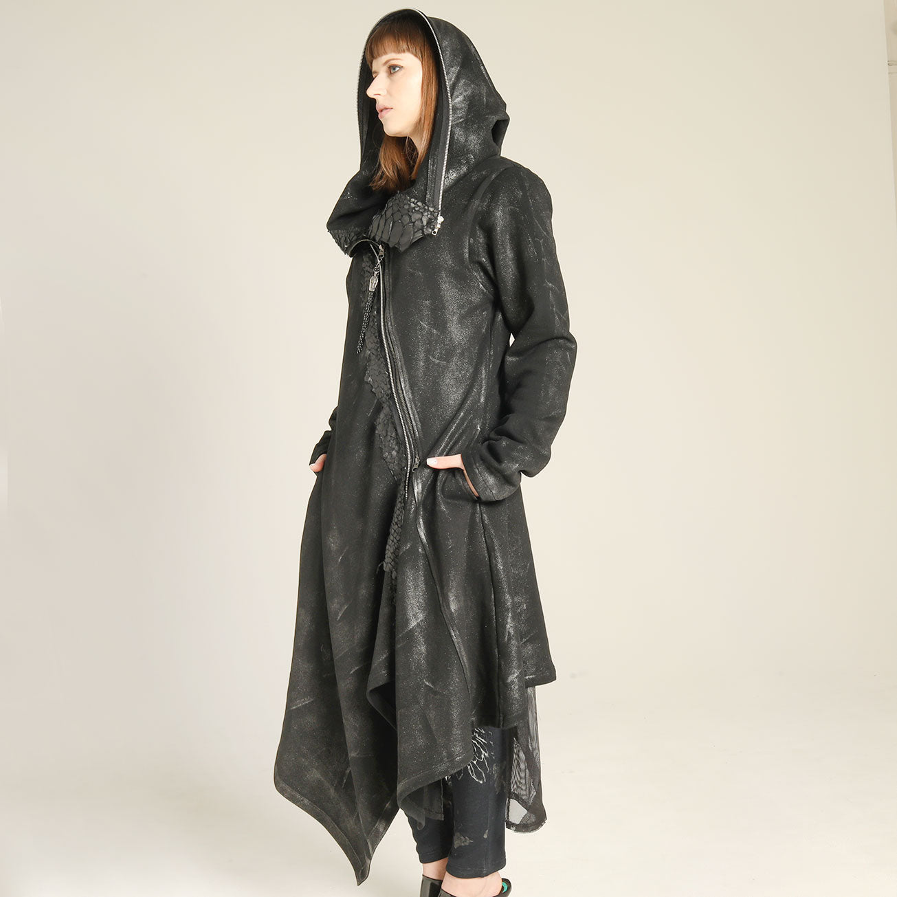 DRAGON LEATHER METAL HOODIE (2 sizes)
