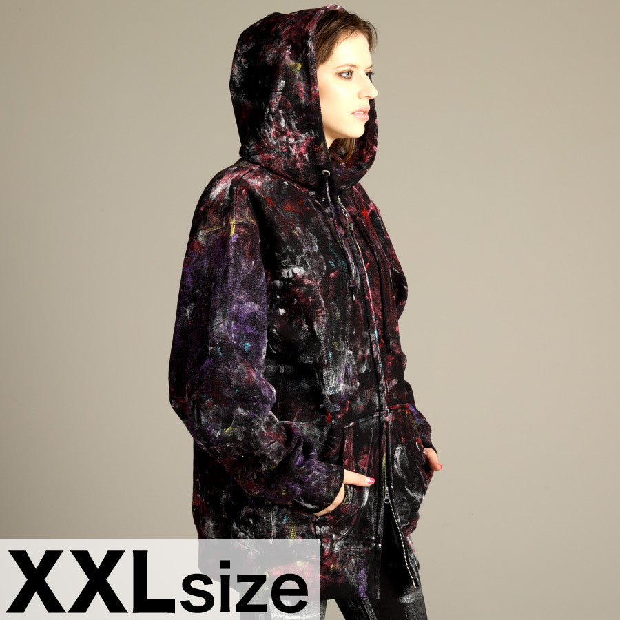 Crash Paint Warm Hoodie BK-RD(3サイズ)