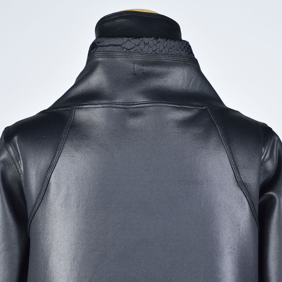 Metal high neck blouson