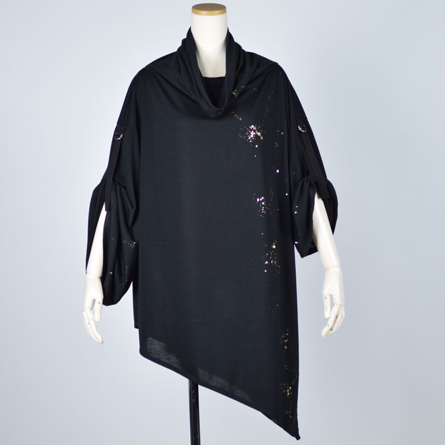 Gold splash paint kimono tunic