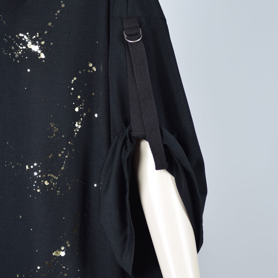 Gold splash paint kimono tunic