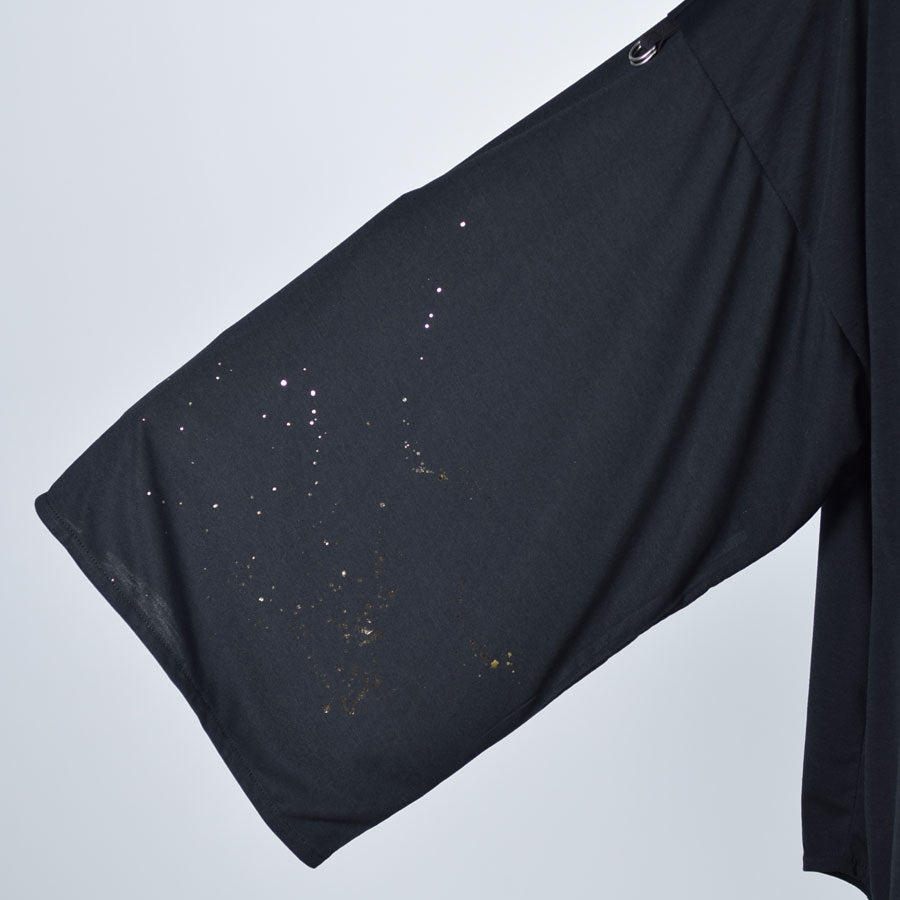 Gold splash paint kimono tunic