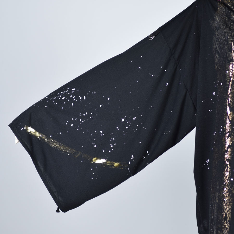 Snake and Japanese brush kimono tunic