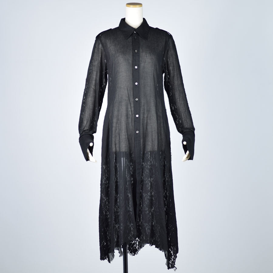 DAMAGE GAUZE LONG LACE BLOUSE