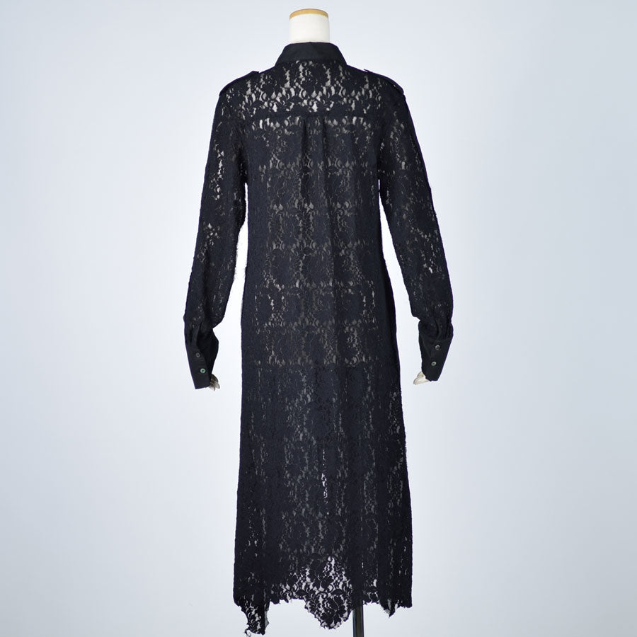 DAMAGE GAUZE LONG LACE BLOUSE
