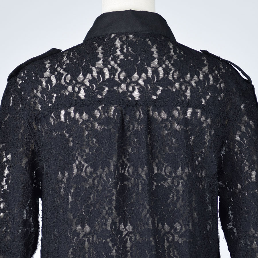 DAMAGE GAUZE LONG LACE BLOUSE