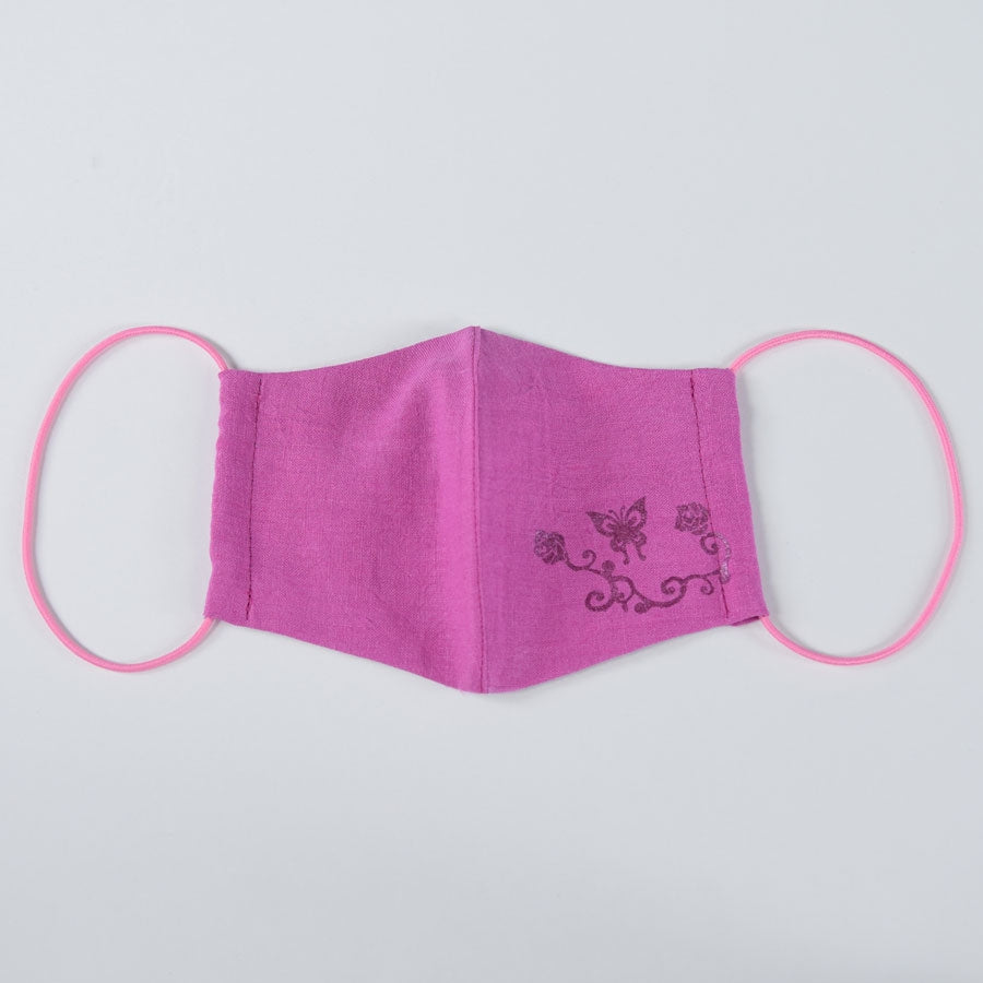 Butterfly & Rose Red Pink Mask Wear / M