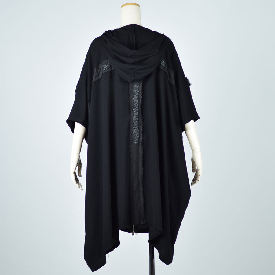 Cross poncho hoodie