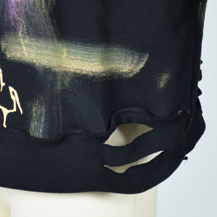 Kumada-san Border Art Paint Sweatshirt